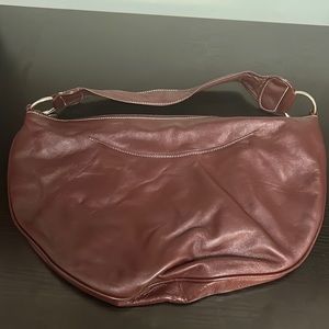 BOLSA Red brown Lambskin Leather clutch ~ EUC reddish clay color